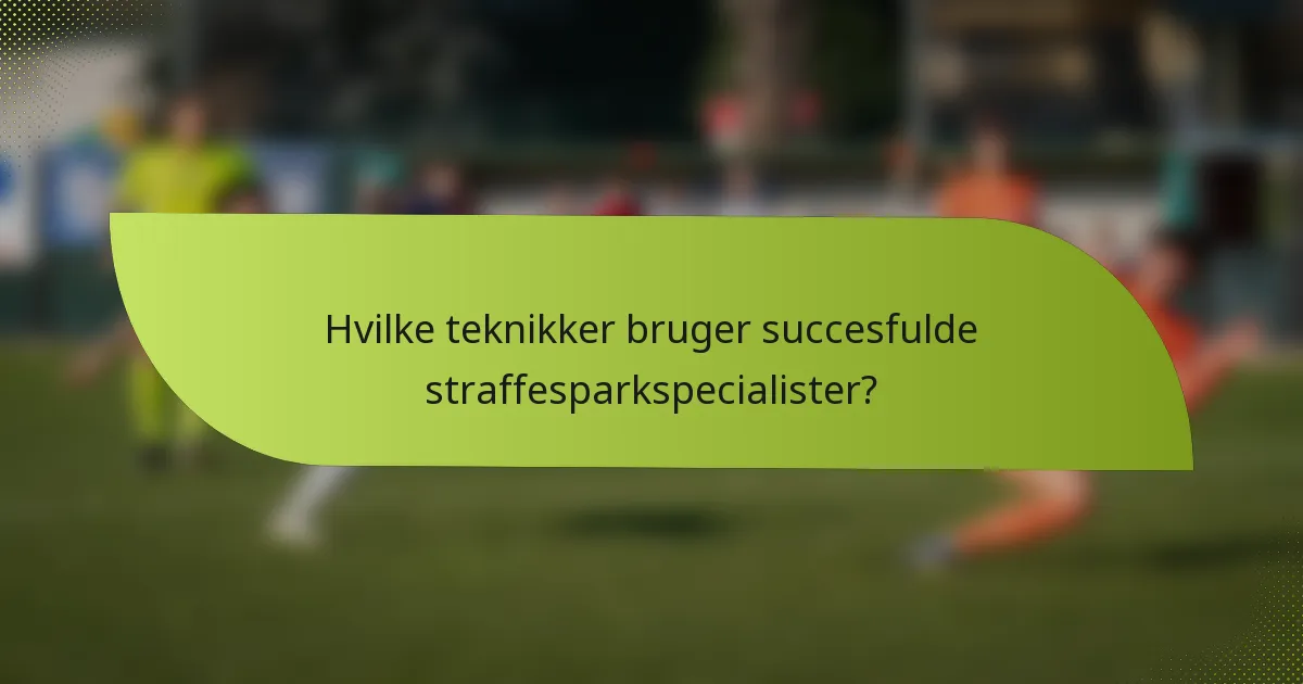 Hvilke teknikker bruger succesfulde straffesparkspecialister?